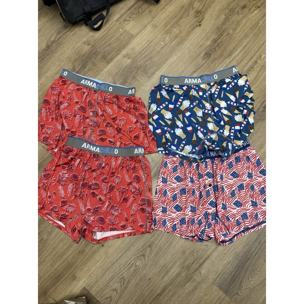 Duluth Trading 3x Armachillo & 1 Go Buck Naked Men's Boxer Shorts Underwear Med.
